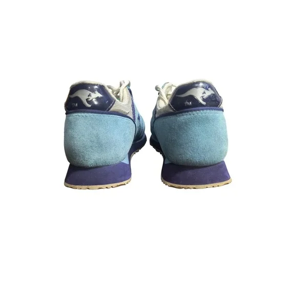 KangaROOS Vintage 1996 Blue Suede‎ Leather Sneakers Women's 6.5M Zip Pocket!!